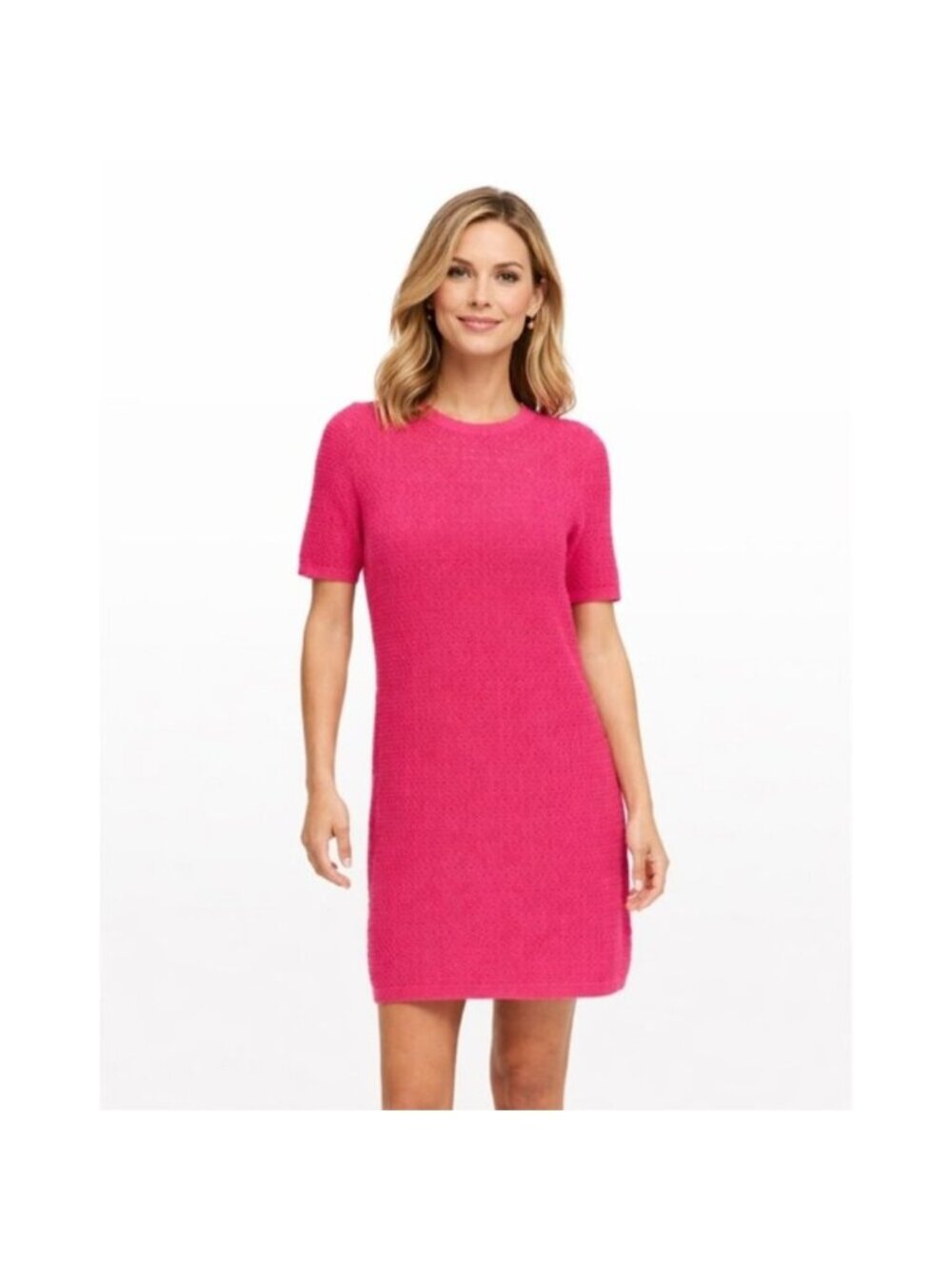 NWT Banana Republic Fuchsia Pink Pointelle Knitted Dress